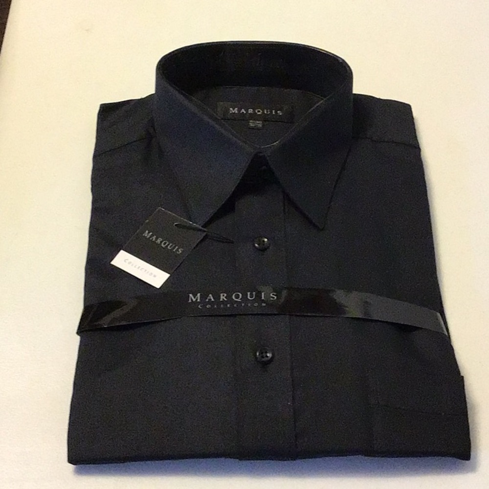 New Marquis mens black dress shirt